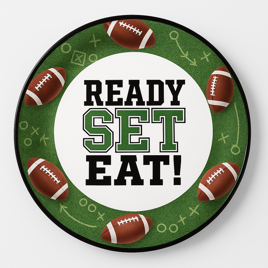 Go Fight Win Red Football Platter