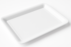 Elegant White Rectangular Plastic Serving Platter - 11" x 18"