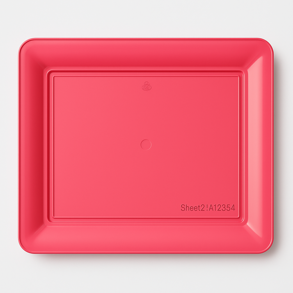 Bright Pink Rectangular Plastic Serving Tray - 11" x 18"