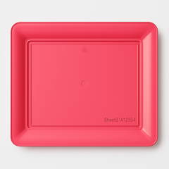 Bright Pink Rectangular Plastic Serving Tray - 11" x 18"
