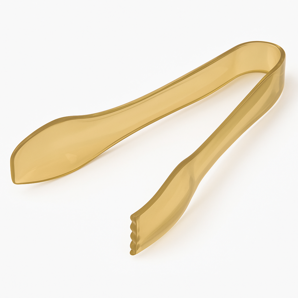 Elegant Gold Mini Plastic Tongs - 2 Pack