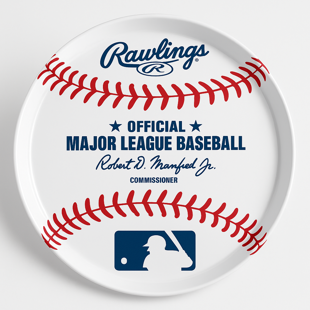MLB Rawlings Official Baseball Round Serving Platter