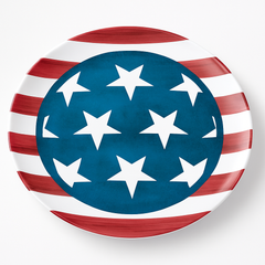 Patriotic Stars & Stripes Round Platter
