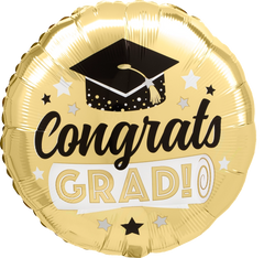Shiny Gold "Congrats Grad" Foil Balloon