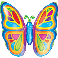 Vibrant Butterfly Foil Super Shape Balloon - 26 Inch