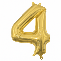 Gold Foil Number 4 Balloon ‚Äì Air-Filled Metallic Decor