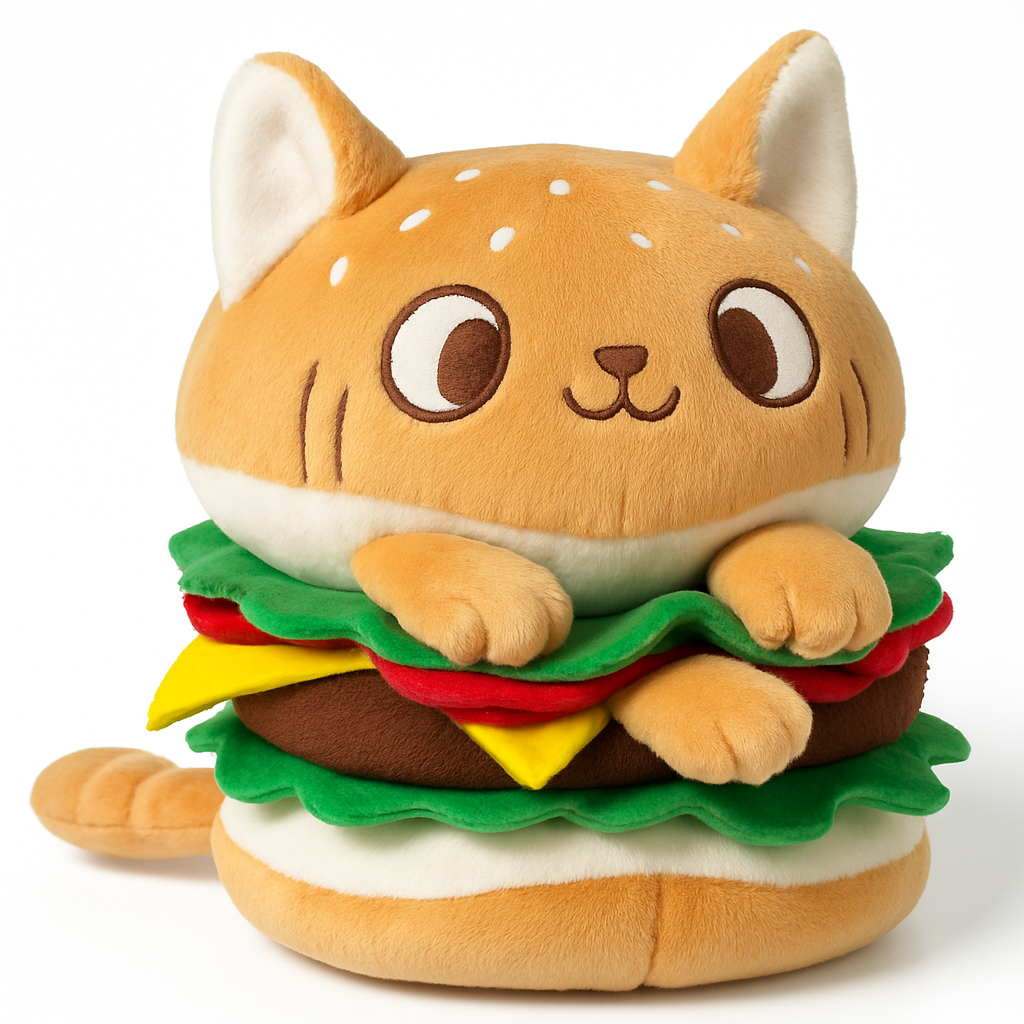 Plush Kitty Burger Toy