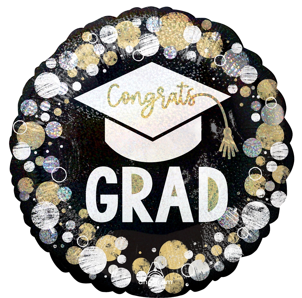 Congrats Grad Circular Dots Foil Balloon