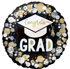 Congrats Grad Circular Dots Foil Balloon