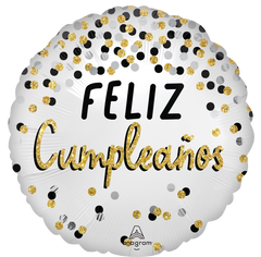 Metallic Black, Silver & Gold Foil Birthday Balloon - 18in