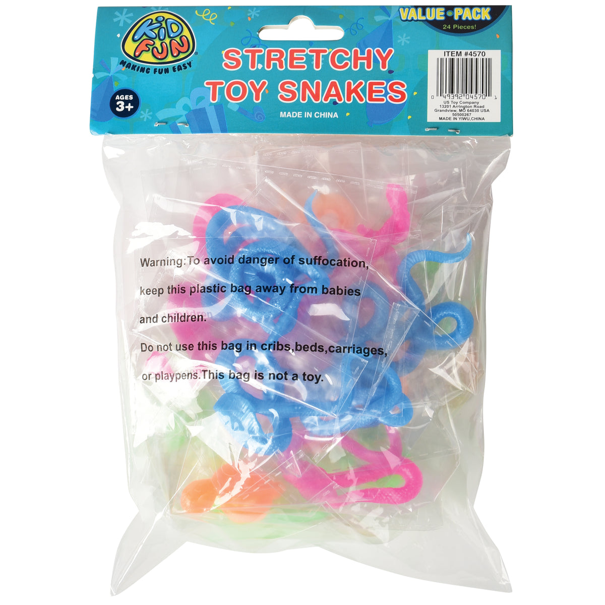 Stretchy Toy Snakes/24 Per Pkg