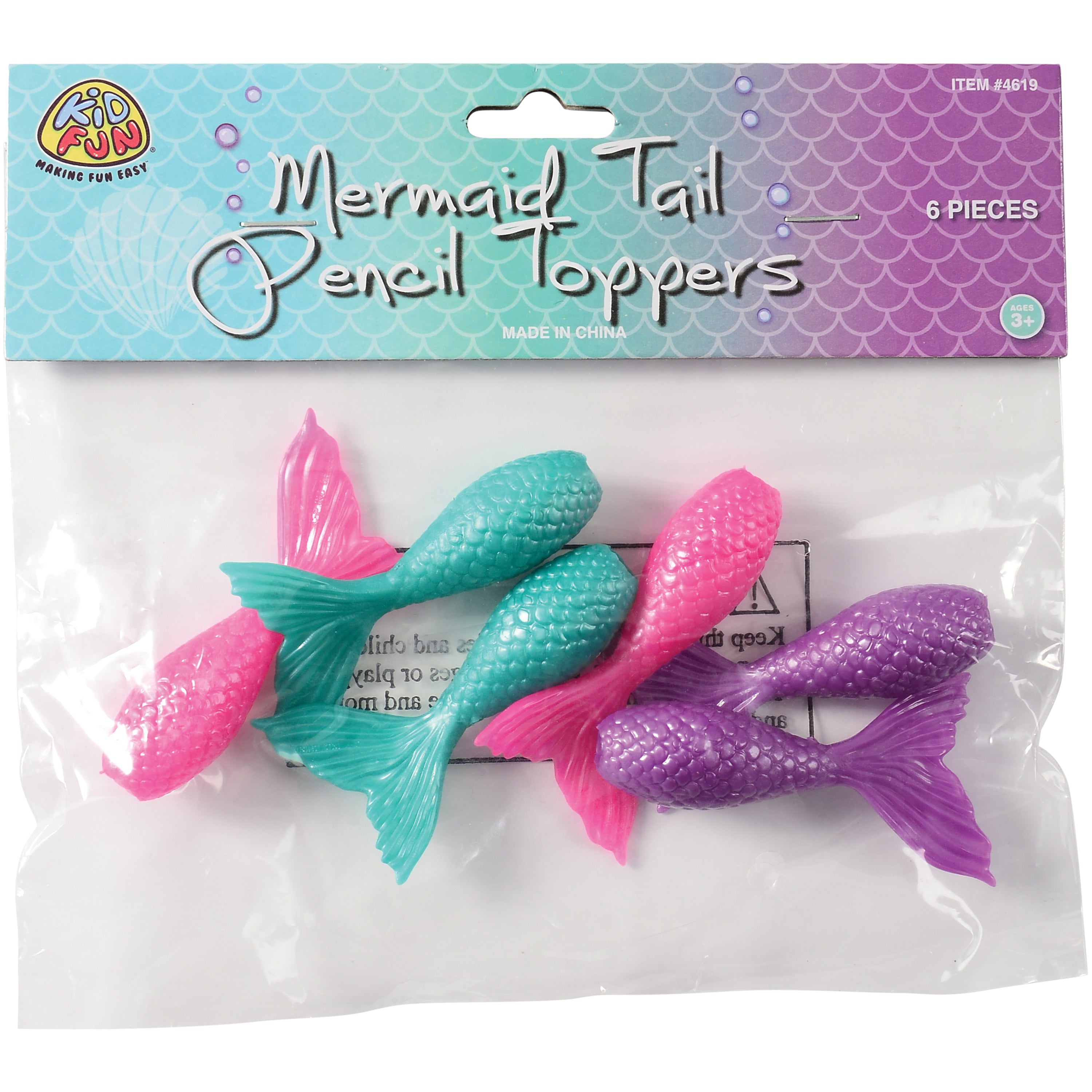 Mermaid Tail Pencil Toppers/6 Per Pkg