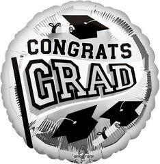 "Be True to School" Silver Foil Graduation Balloon