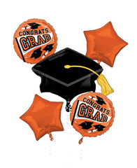 "Be True to Your School" Graduation Foil Balloon Bouquet - Orange