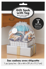 Clear Reusable Gift Sack with Tag - 3 ft