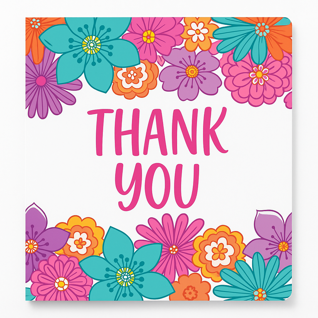 Pretty Petals Birthday Thank You Card