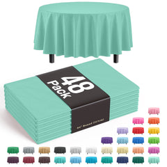 Round Mint Plastic Table Cover | Case of 48