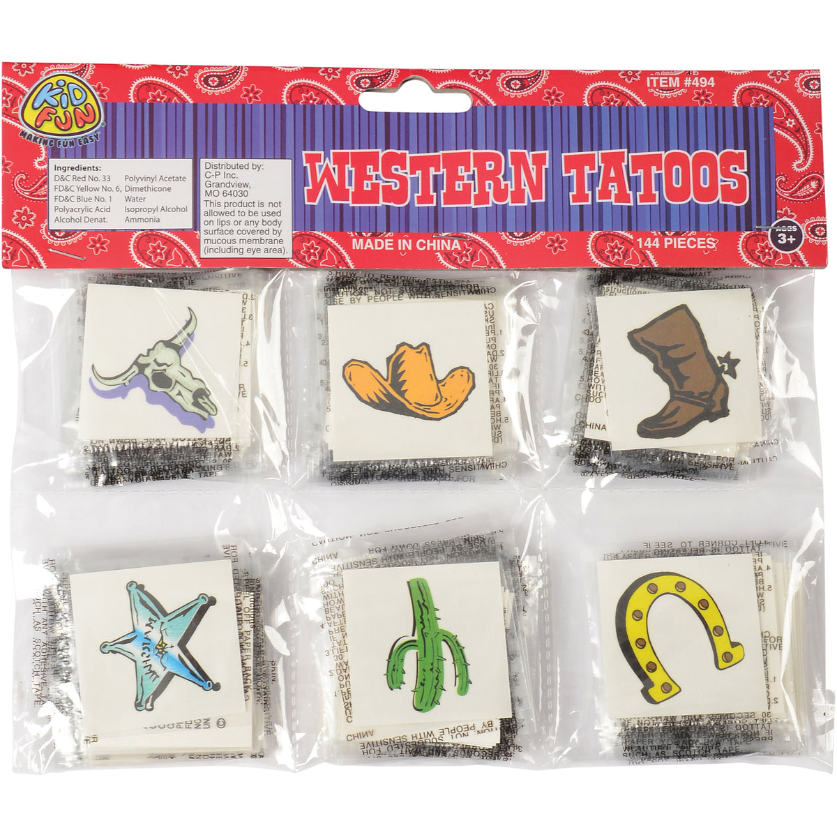 Western Tattoos (Sold By Gross)