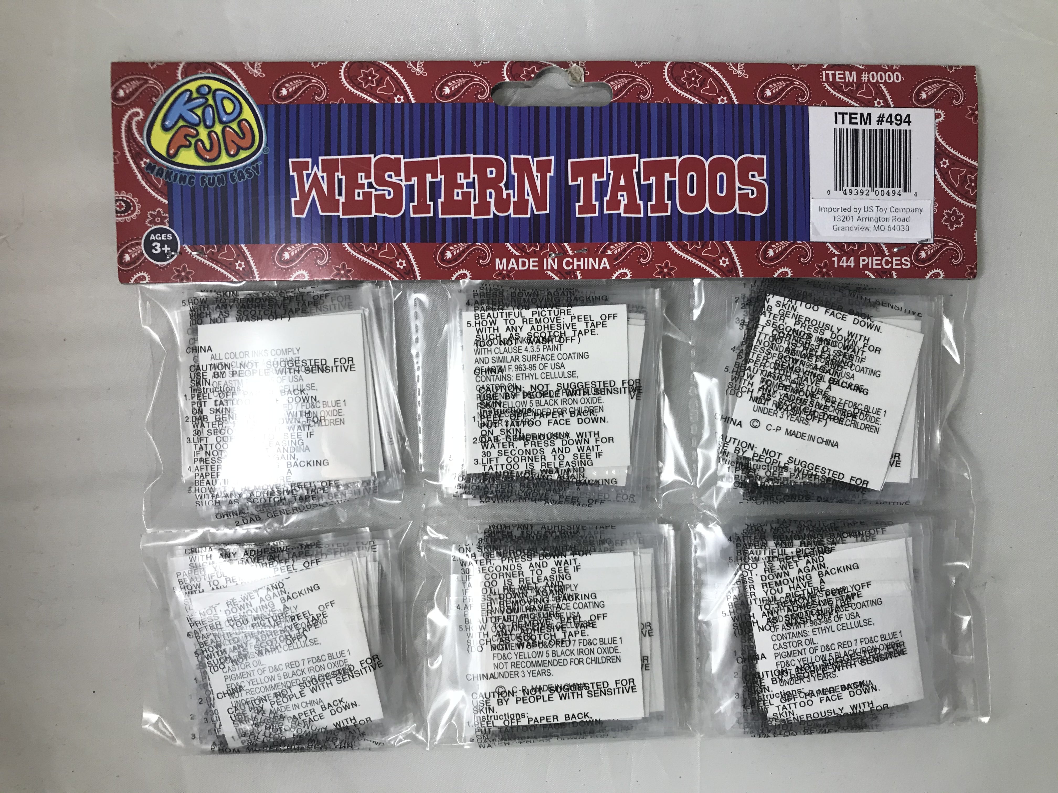 Western Tattoos (Sold By Gross)
