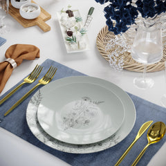 8" Dandelion Bloom Design Plastic Plates (10)