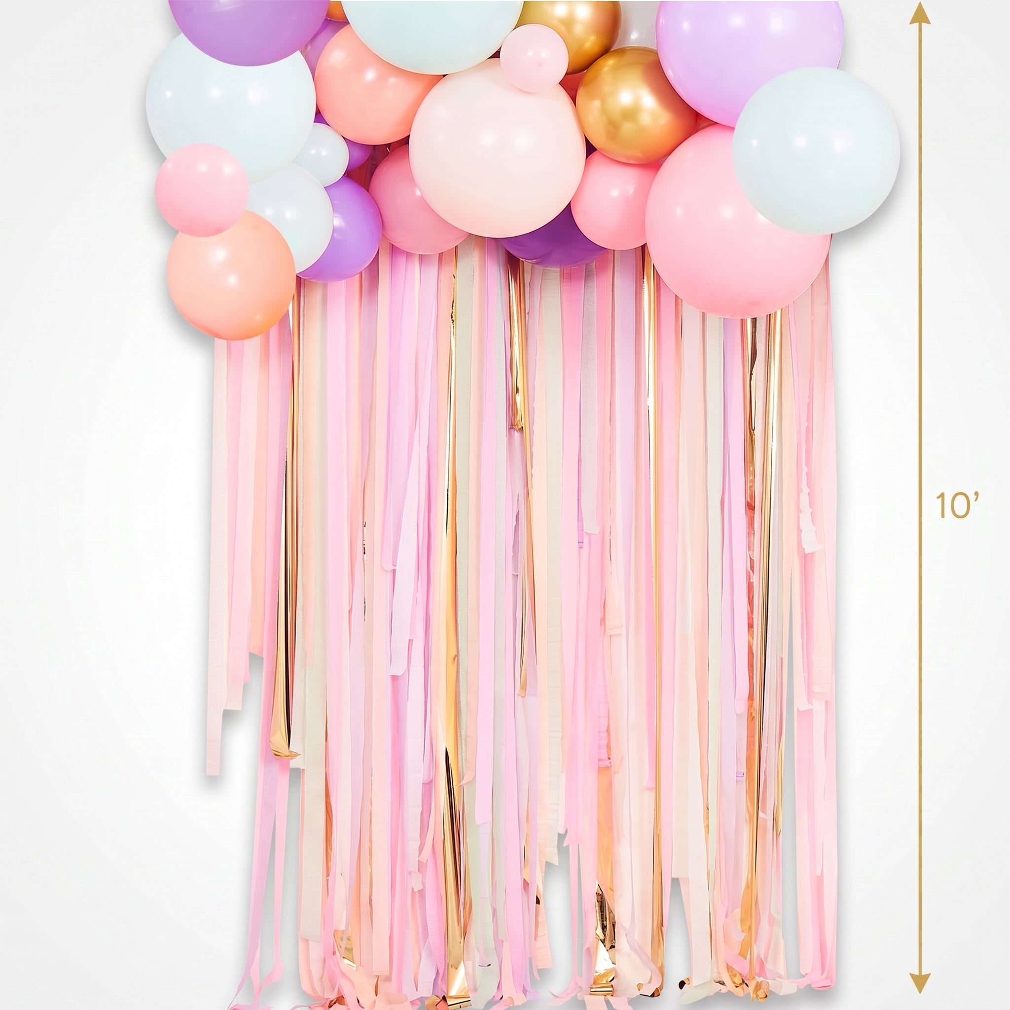 Pastel Balloon Backdrop with Streamers