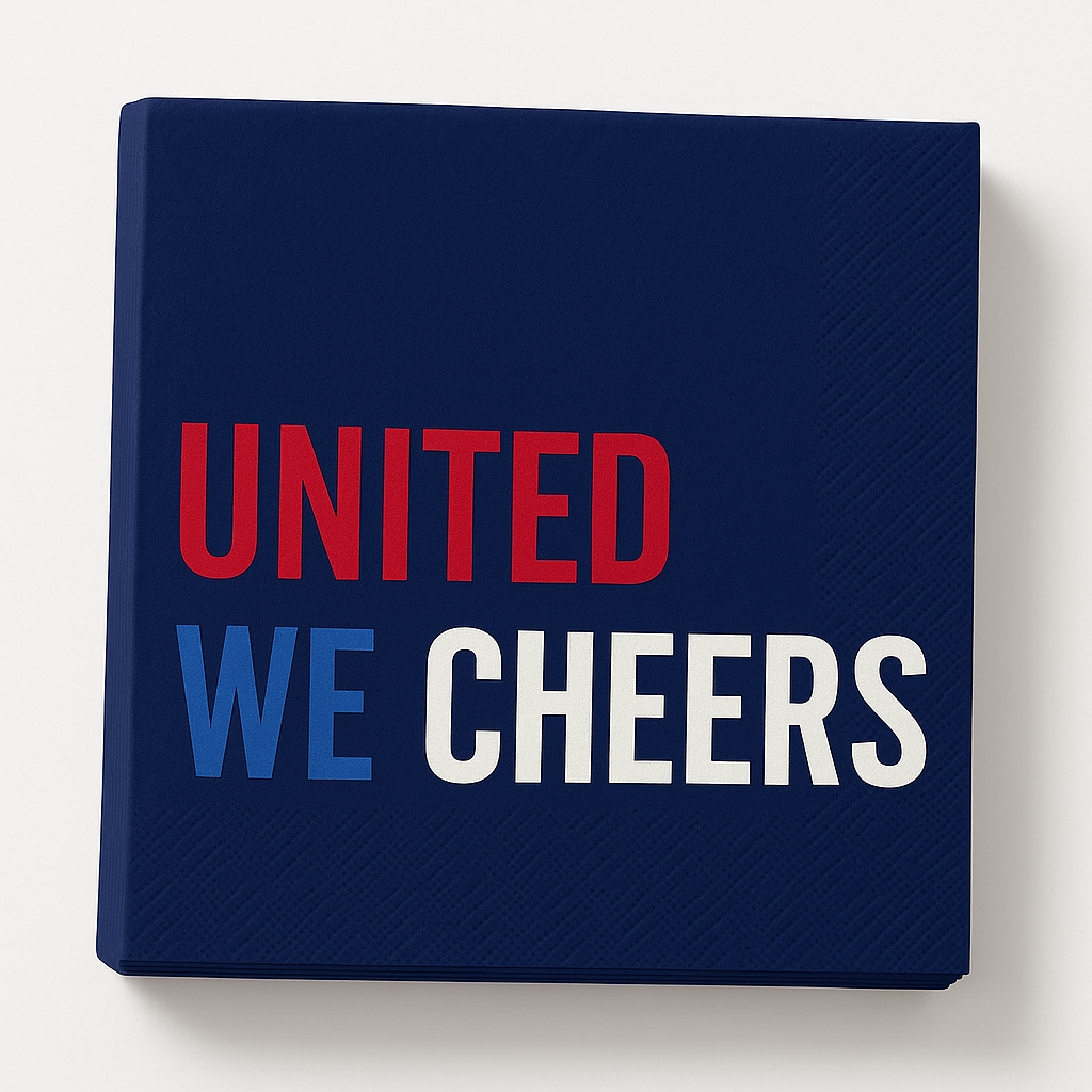 United We Cheers Patriotic Beverage Napkins - 5 In. X 5 In.