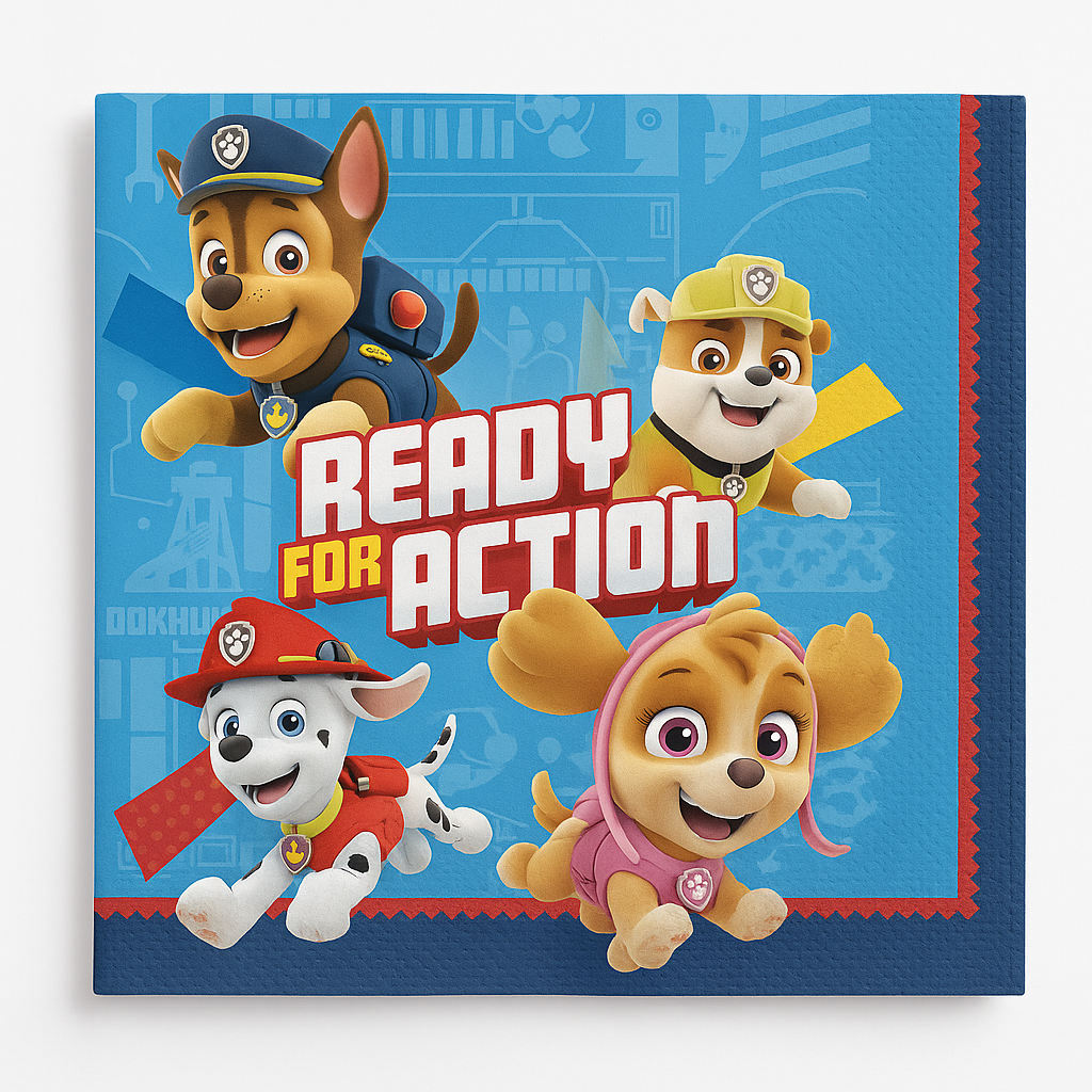 PAW Patrol Adventures "Ready for Action" Beverage Napkins, 16-Pack