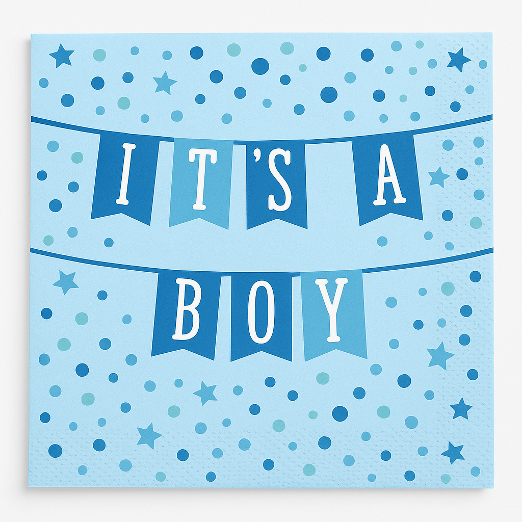 "It's a Boy" Baby Shower Beverage Napkins - 5 In. X 5 In.
