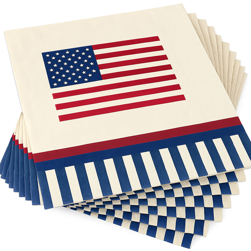 Americana Striped Beverage Napkins