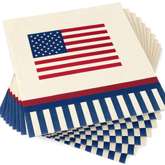 Americana Striped Beverage Napkins