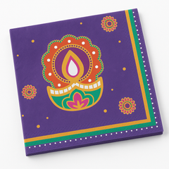 Diwali Rangoli Dream Beverage Napkins - 16 Pack - 5 In. X 5 In.
