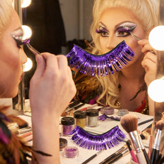 Self-Adhesive Purple Tinsel False Eyelashes - Costume & Party Accessory