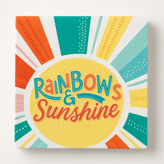 Retro Rainbow "Rainbows & Sunshine" Lunch Napkins - 16-Pack
