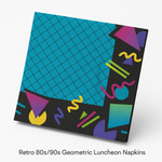 Retro 80s/90s Geometric Luncheon Napkins - 6.5 In. X 6.5 In.