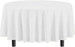 Round White Plastic Table Cover - 84 in.