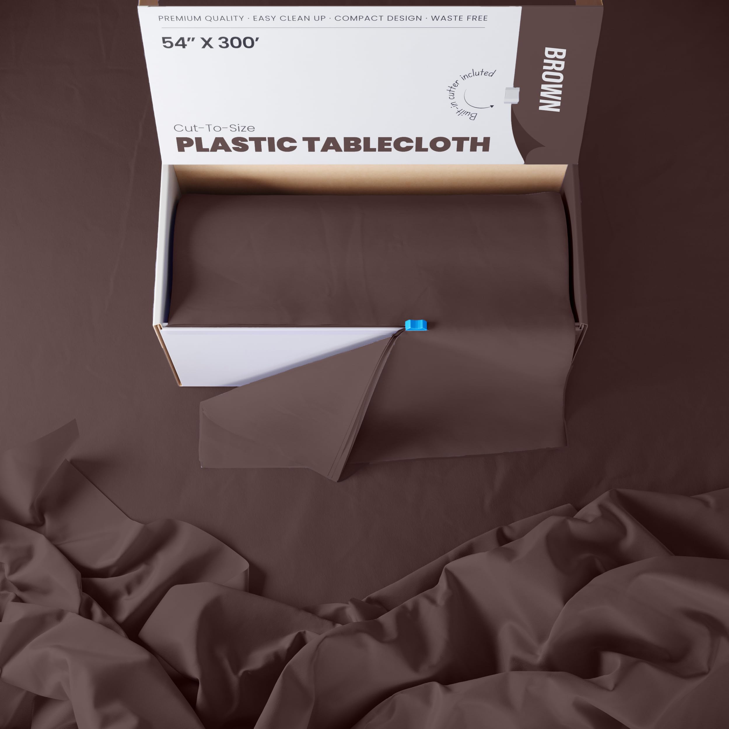 54 In. x 300 Ft. Cut To Size Table Roll  | Brown | Case of 4