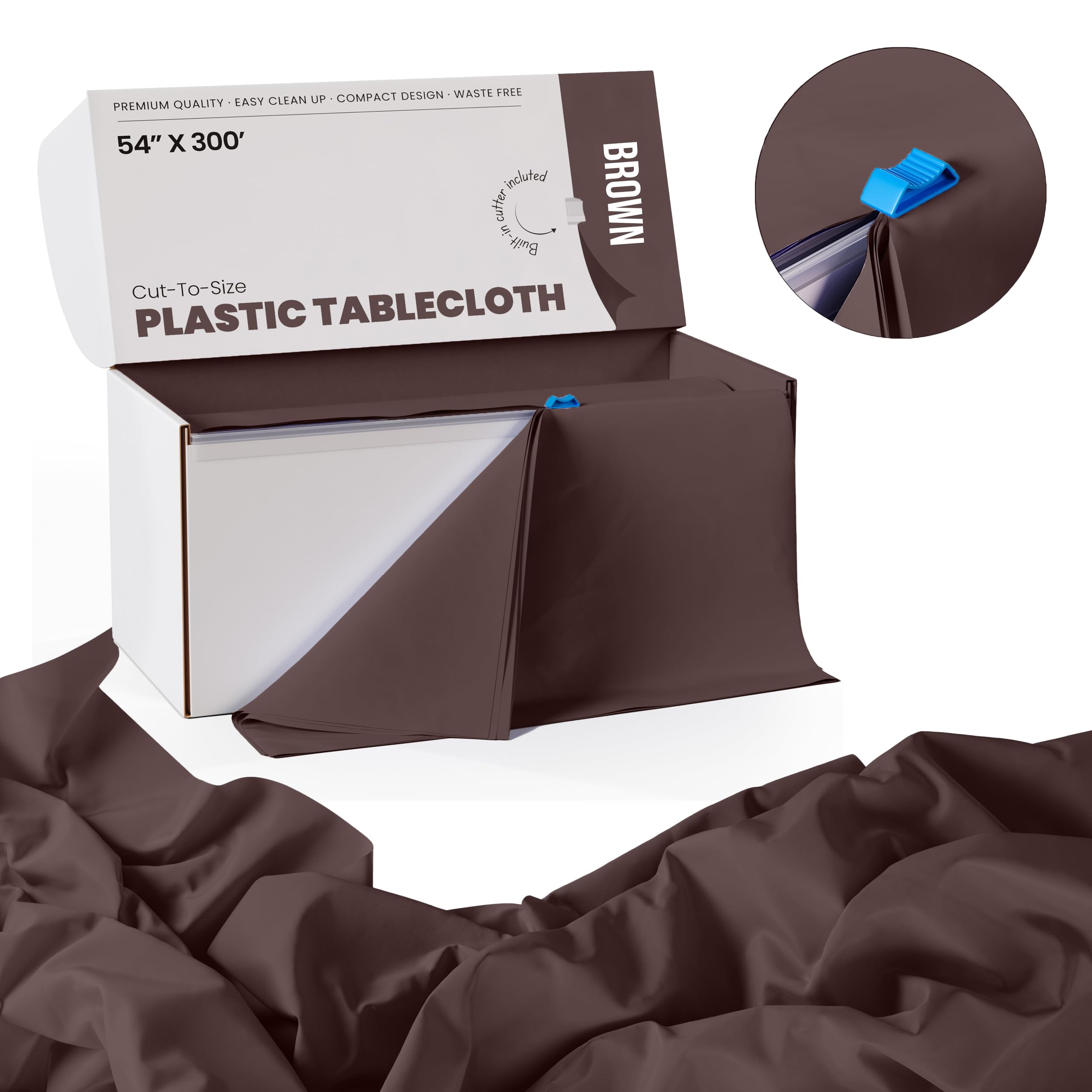 54 In. x 300 Ft. Cut To Size Table Roll  | Brown | Case of 4