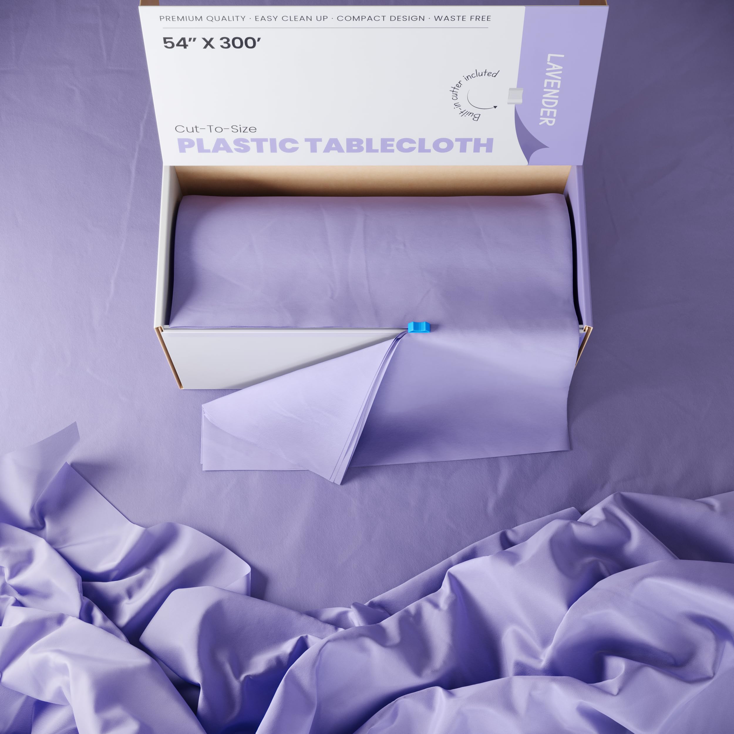 54 In. x 300 Ft. Cut To Size Table Roll  | Lavender | Case of 4
