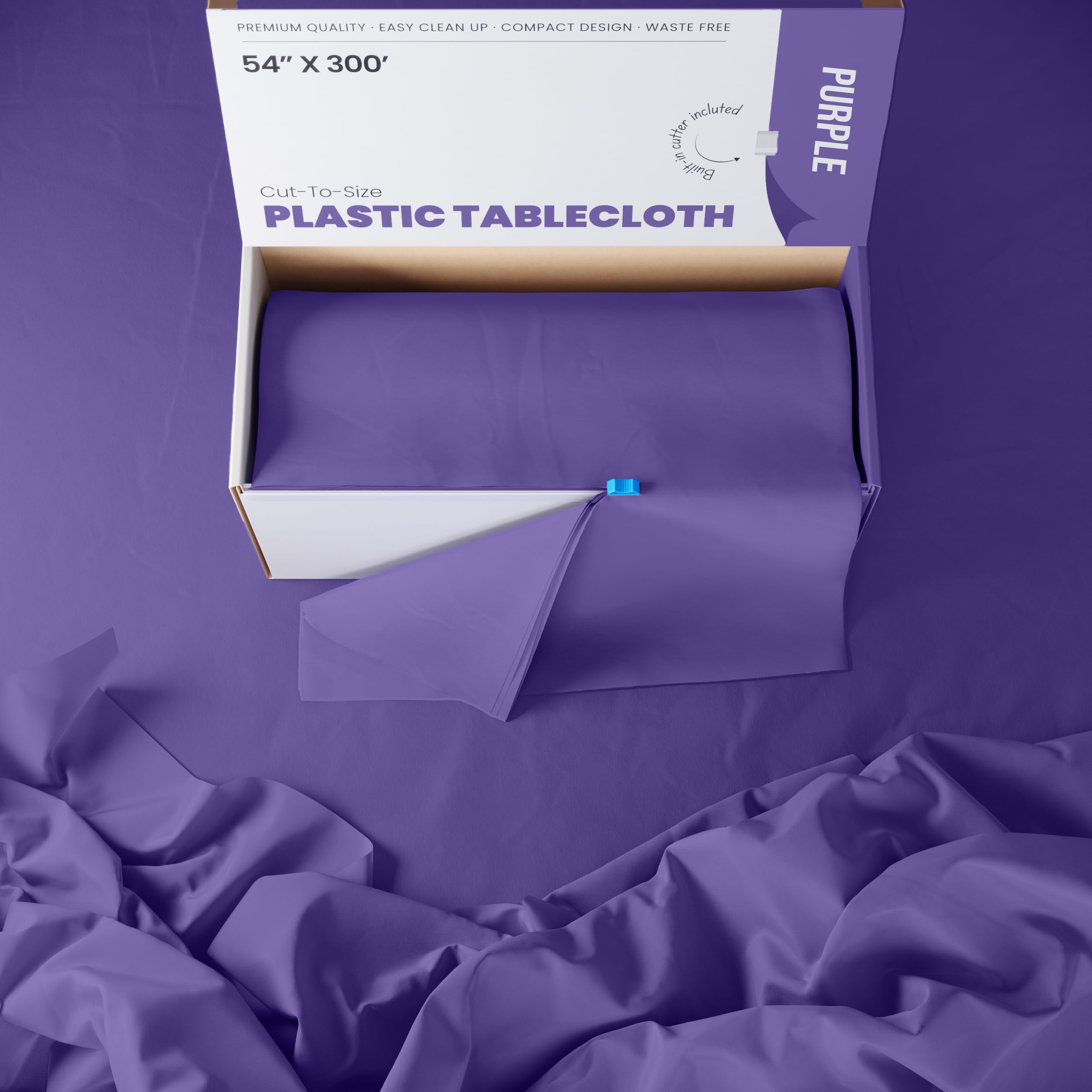 54 In. x 300 Ft. Cut To Size Table Roll  | Purple | Case of 4