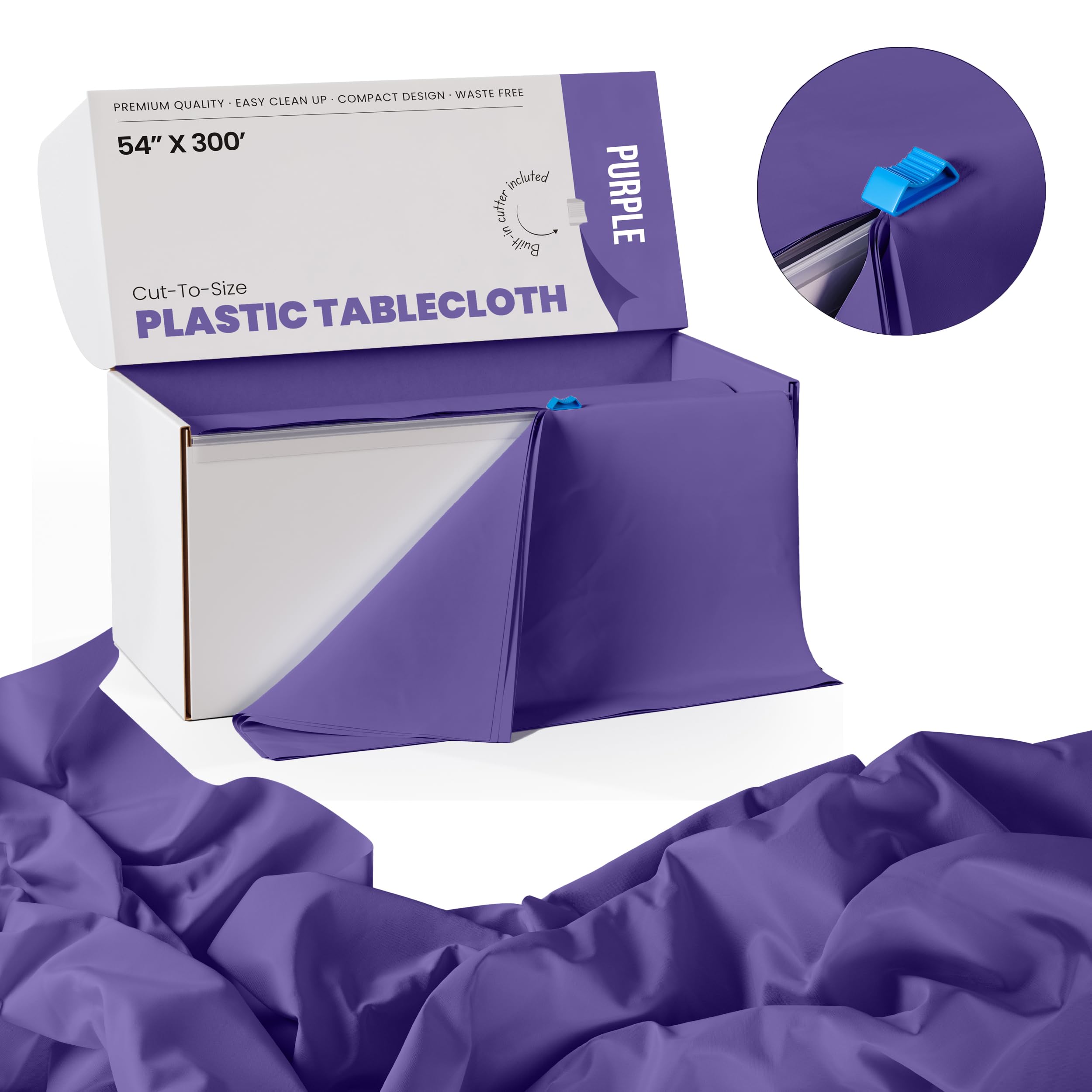 54 In. x 300 Ft. Cut To Size Table Roll  | Purple | Case of 4