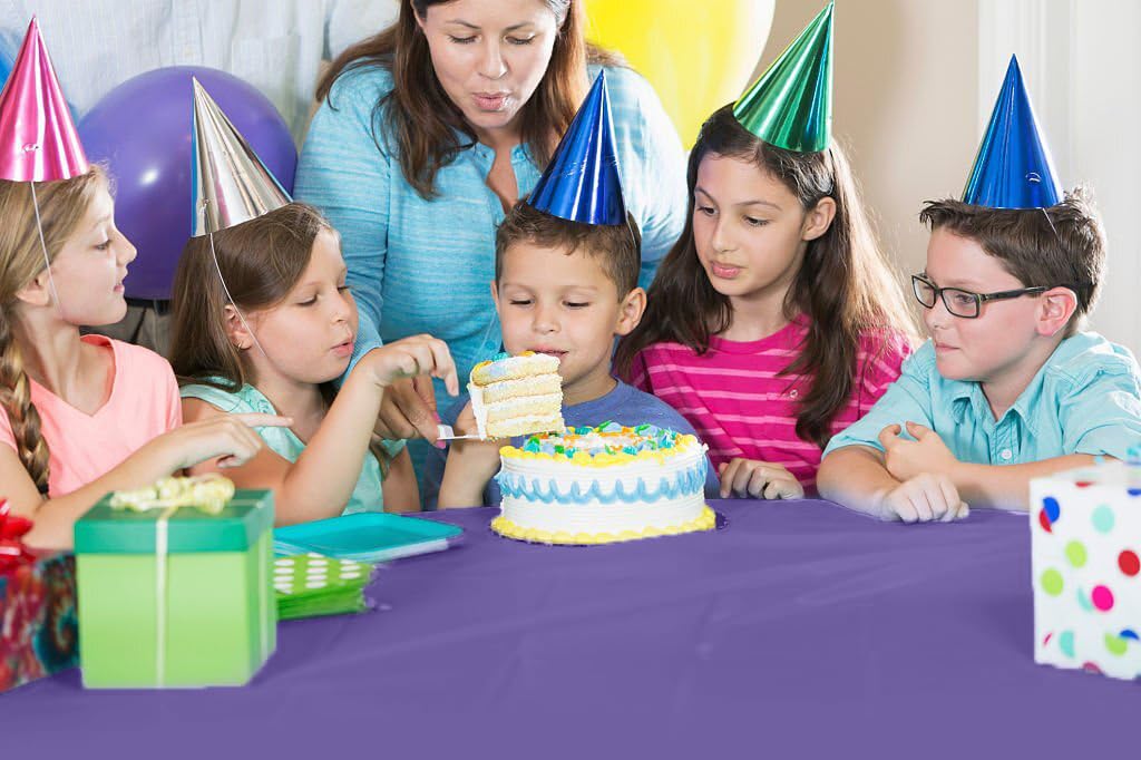Unleashed - Purple Plastic Table Cover | Case of 48