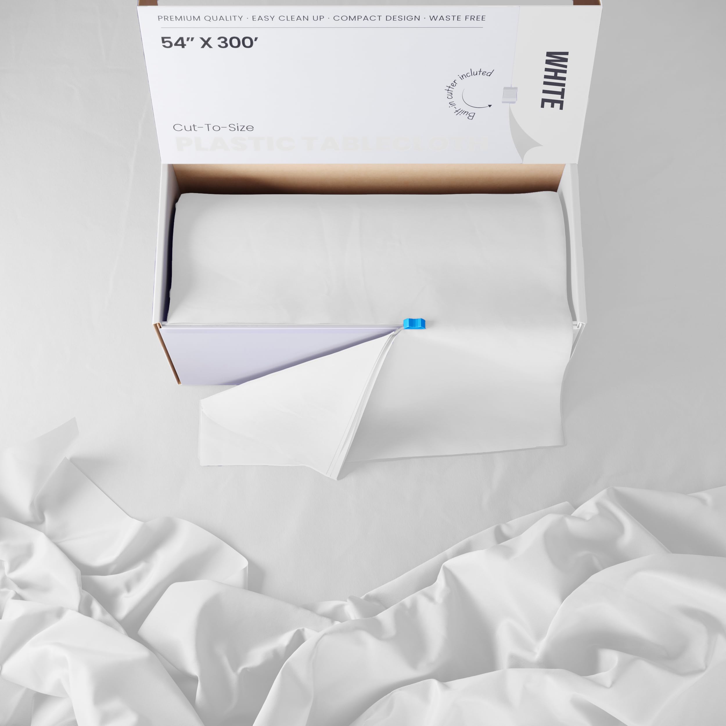 54 In. x 300 Ft. Cut To Size Table Roll | White