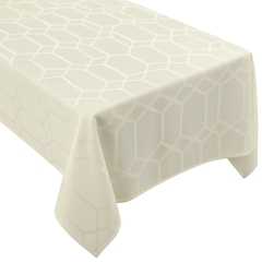 Premium White Table Cover - 60x104 Gate Pattern Fabric
