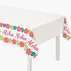 Aloha Tropical Plastic Table Cover - Perfect for Summer Parties