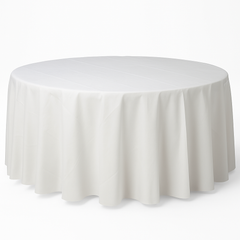 Frosty White Flannel Backed 84-Inch Round Table Cover