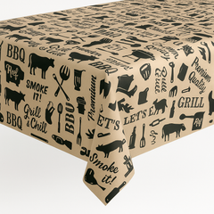 Summer BBQ Printed Paper Table Cover, 54" x 102"