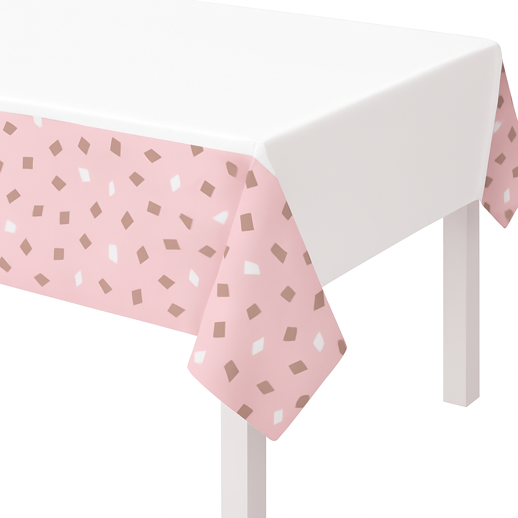 Blush Birthday Plastic Table Cover