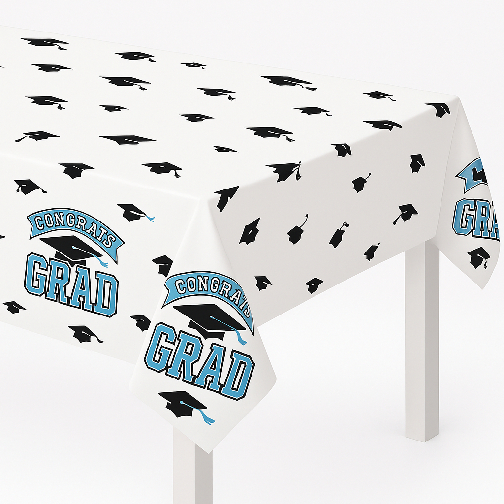 True to Your School Graduation Table Cover - Powder Blue