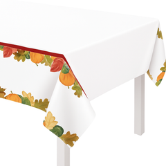 Changing Seasons Thanksgiving Plastic Table Cover, 54" x 102"