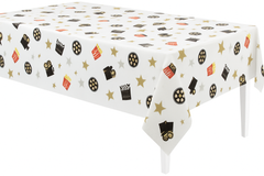 Hollywood Popcorn Plastic Table Cover - 54x102 Inch